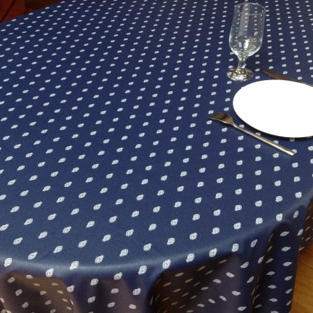 provencal tablecloth with a small all-over design in navy colour