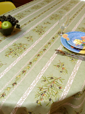 plastic coated tablecloth from provence with olives designs