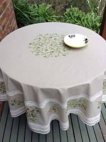 70 inches round oilcloth from Provence