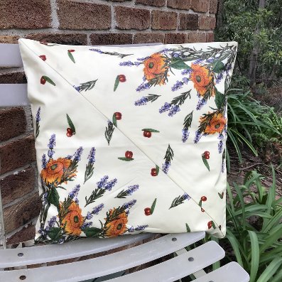 provencal coated cushion cover with sunflower designs