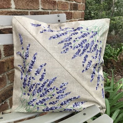lavender design coated pillow cover