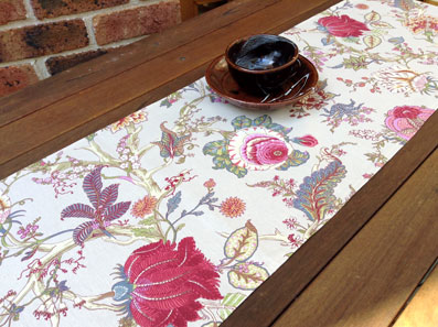 french toile pink runner