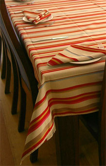 red stripes polyester tablecloth