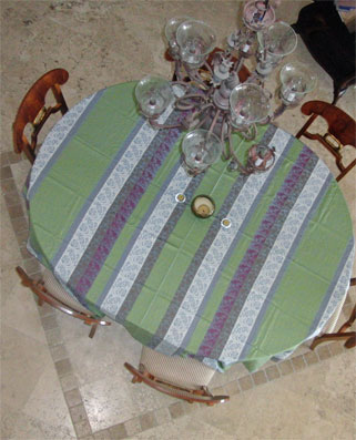 aqua green large oval tablecloth