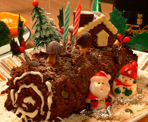 French cooking recipe christmas log cake