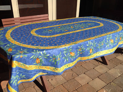 8 seater coated provencal tablecloth
