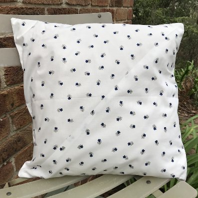 blue and white cushion cover from Provence