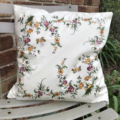 pink flowers coated cushion cover from provence