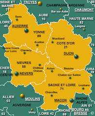 map of bourgogne