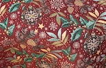 christmas tablecloth with red and gold designs