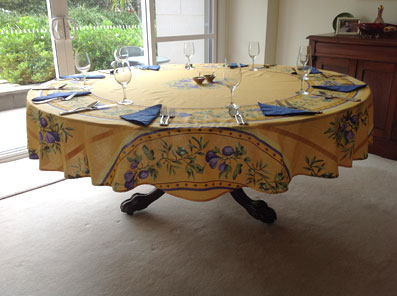 90in round cotton tablecloth