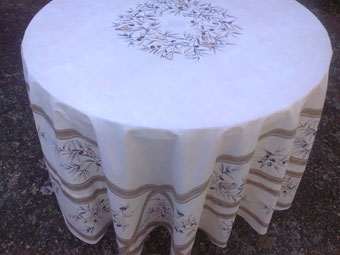 86in round coated tablecloth