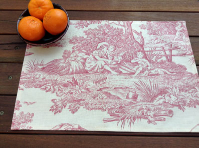 red french toile placemats