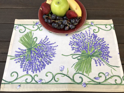 coated provencal placemats with lavender designs