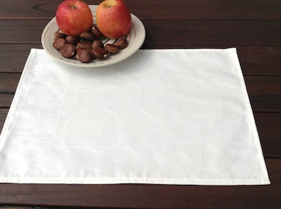 white coated Jacquard placemat from Paris