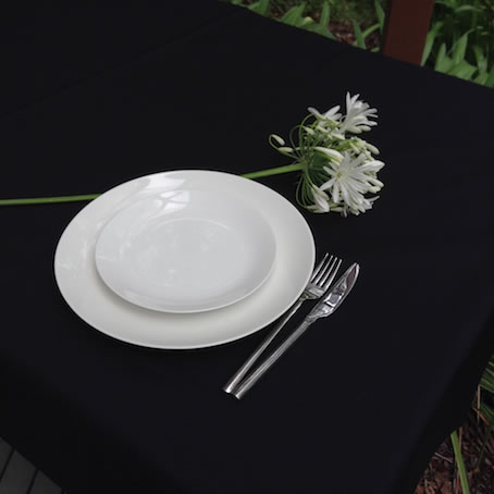plain black polyester tablecloth