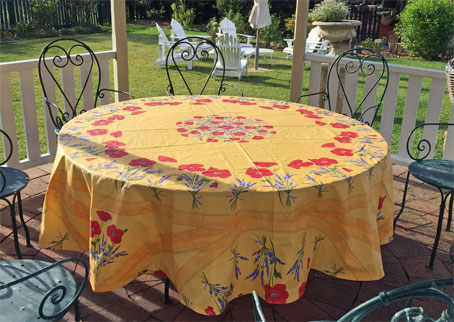 90in round coated tablecloth
