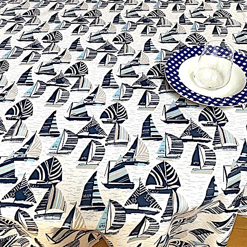 acrylic coated french tablecloth seats 10 boats designs