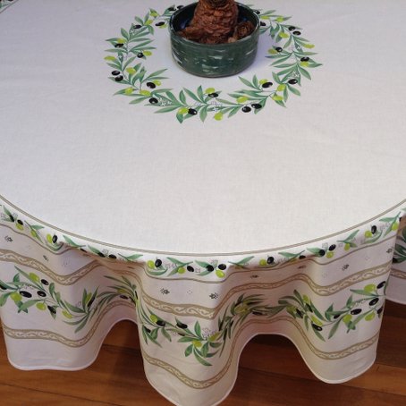 70in round coated french tablecloth