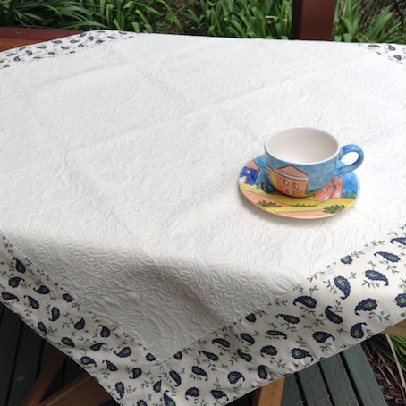quilted tablecloth with contrasting border