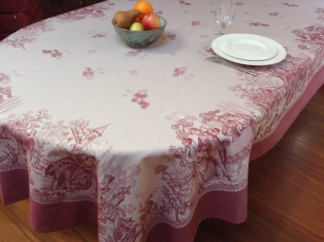 luxury French Jacquard tablecloth with toile de jouy designs